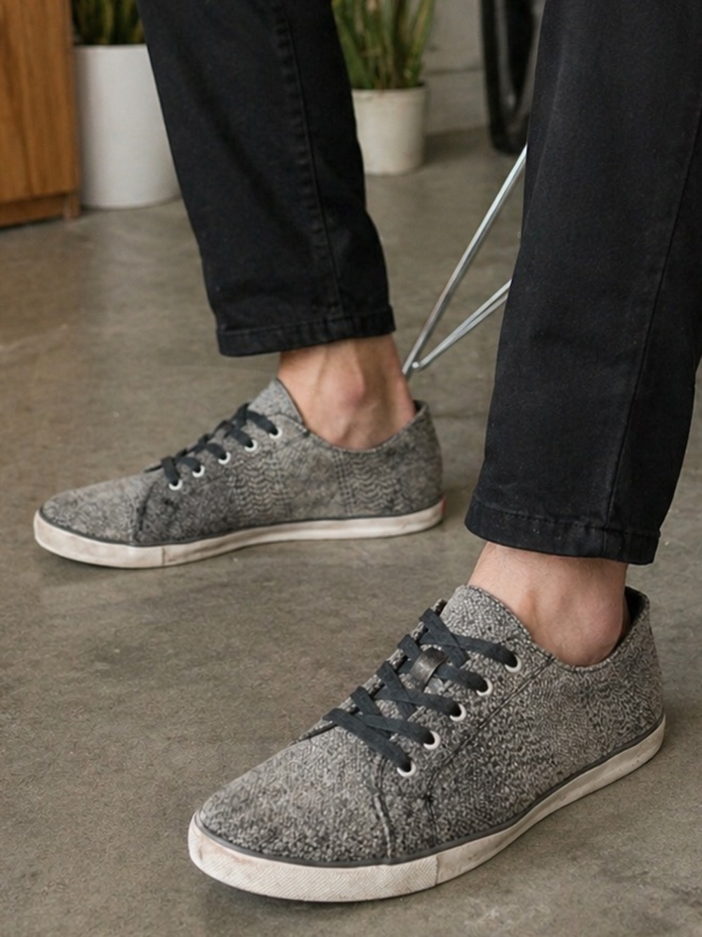 Woolrich Mens Wool Sneakers Size 11 Gray Low Top Casual Lace Up Shoes